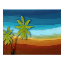 Tropical Palm Tree Personalized Announcements