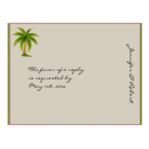 Tropical Palm Tree RSVP Postcard