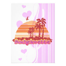 tropical palm trees hawaii bachelorette party custom announcement