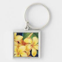 Tropical Paradise Hawaiian Plumeria   Keyrings Key Chain