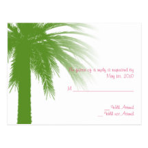 Tropical Paradise in Green and Pink Postcard