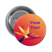Tropical Party Bird-of-Paradise Flower Button