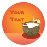Tropical Party Coconut Drink Sticker