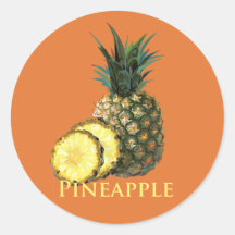 Tropical Pineapple Round Stickers