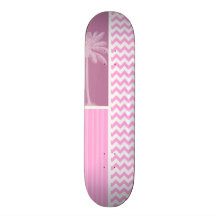 Tropical Pink Chevron Pattern Skate Board Deck