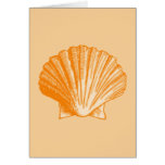 Tropical Protea Orange Sea Shell Card