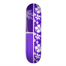 Tropical Purple Hibiscus Skate Boards