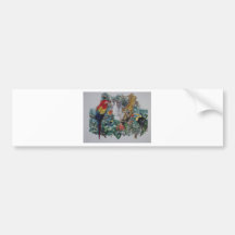 Tropical Rainforest Wildlife Collage Bumper Sticker