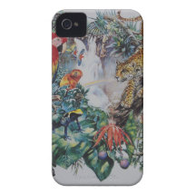 Tropical Rainforest Wildlife Collage iPhone 4 Covers