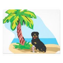 tropical rottweiler personalized announcement
