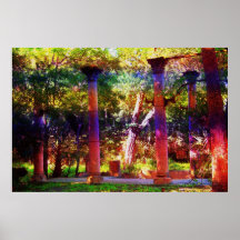 Tropical Ruins Corinthian Columns IVb Poster