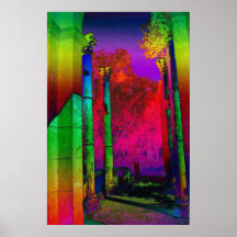 Tropical Ruins Corinthian Columns X Poster