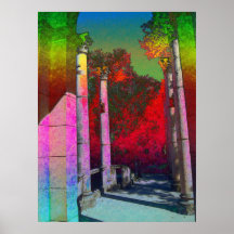 Tropical Ruins Corinthian Columns XI Poster