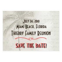 Tropical Save the Date Family Reunion Business Card