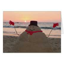 Tropical Snowman Greeting Card