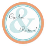Tropical Spa Bride Groom Monogram Wedding Stickers
