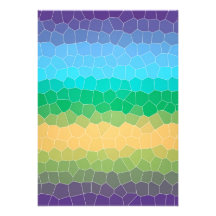Tropical stained glass personalized announcements