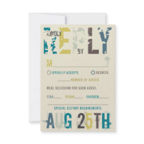 Tropical Sunset Palm Trees Beach Blue Summer RSVP