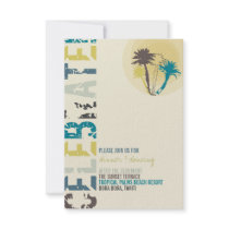 Tropical Sunset Palm Trees Beach Wedding Reception