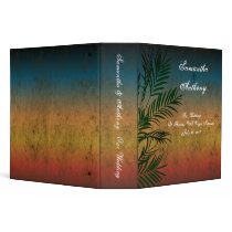 Tropical Sunset Palm Wedding Album or Planner, 2"