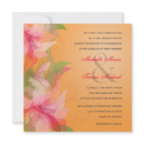 Tropical Tangerine & Fuschia Wedding Invitations