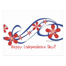 Tropical Theme 4th of July Post Card