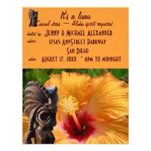 Tropical Tiki Luau Party Custom Invites