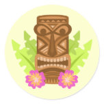 Tropical tiki mask hibiscus cute stickers