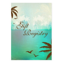 Tropical Turquoise Beach Gift Registry Cards Business Card Templates