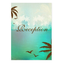 Tropical Turquoise Beach Wedding Reception Cards Business Card Templates