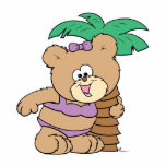 tropical vacation teddy bear girl cutie acrylic cut out
