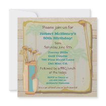 Tropical Vintage Golf Party Tournament Invitation