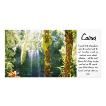 tropical waterfall photo card
