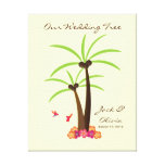 Tropical Wedding Palm Tree Thumbprint Guestbook Stretched Canvas Prints