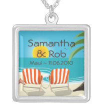 Tropical Wedding Personalized Necklace