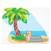 tropical yorkie personalized invite