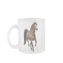 Trotting Arabian Horse Frosted Glass Mug