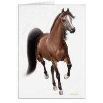 Trotting Bay Horse Card