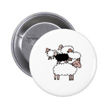 troupeau des moutons avec les moutons noirs pin's avec agrafe