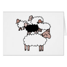 troupeau des moutons avec les moutons noirs carte de vœux