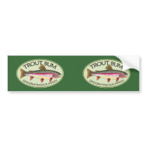 Trout Bum Fishing Bumper Sticker