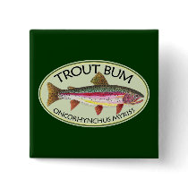 Trout Bum Fishing Buttons