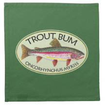 Trout Bum Fishing Cloth Napkins