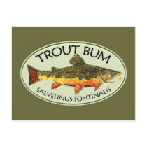 Trout Bum Fishing Postcards