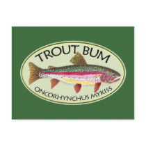 Trout Bum Fishing Post Card