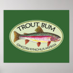 Trout Bum Fishing Poster