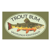 Trout Bum Fishing Rectangular Stickers