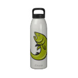 Trout Fish Jumping Cartoon Water Bottles