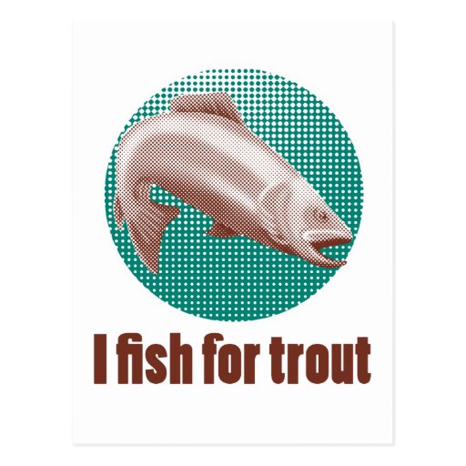 trout fish jumping halftone dots post cards