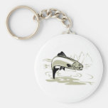 trout fish jumping key chain